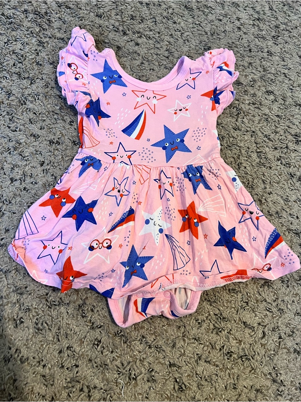 Little Sleepies 12-18 Months Stars and Stripes Bodysuit Twirl Dress